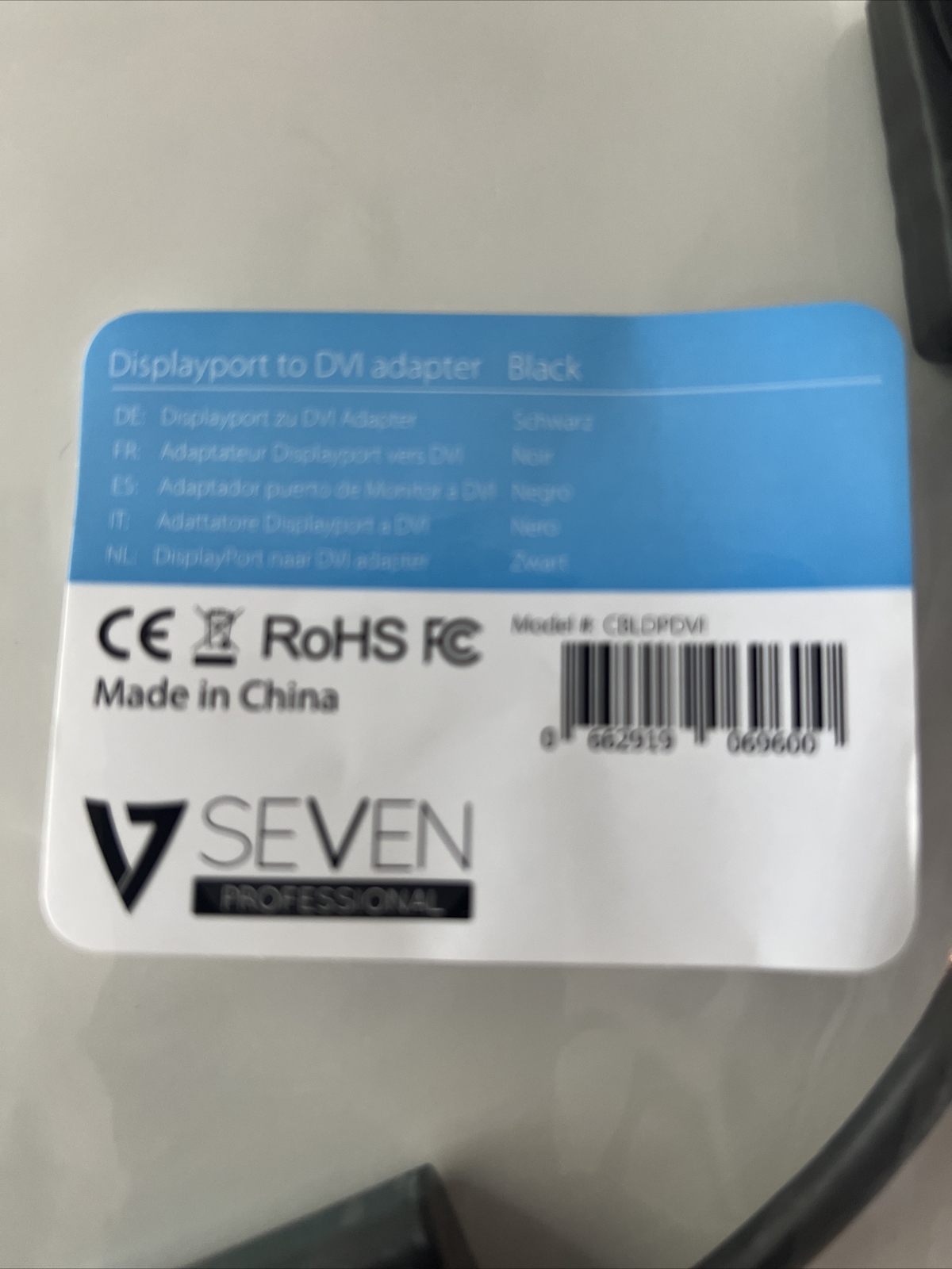 V Seven DisplayPort to Single Link DVI-D Active Adapter 1080p Display