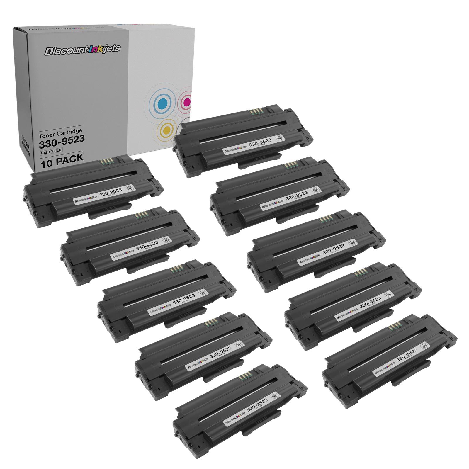 10PK 330-9523 for Dell 7H53W BLACK Laser Toner HY Cartridge 1130 1130n 1133 1135