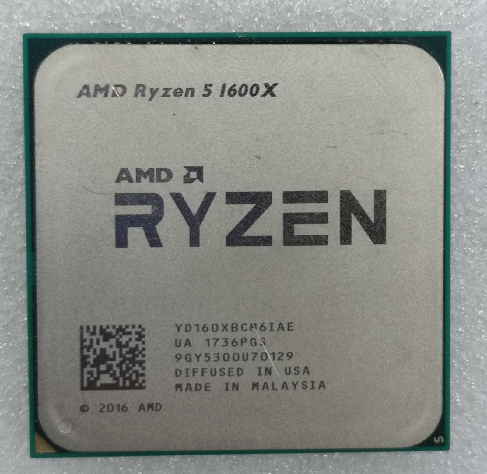 AMD Ryzen 5 1600X Desktop Processor R5 AM4 YD160XBCM6IAE 6 cores 95W Good Work