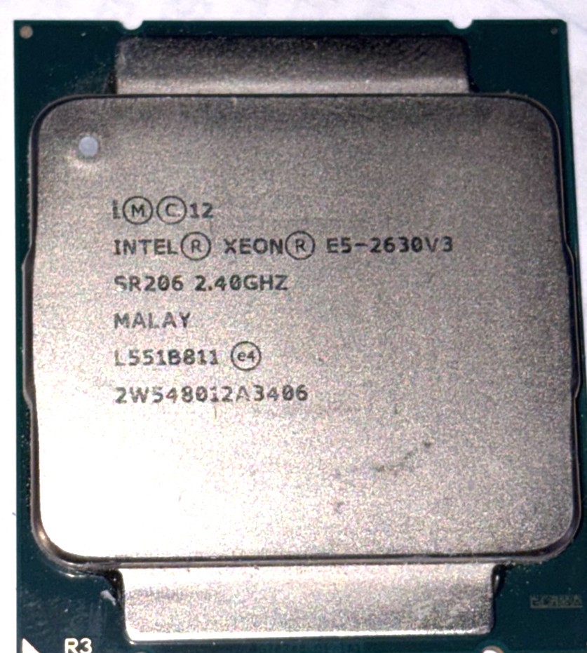 Intel Xeon E5-2630 V3 2.40GHZ 8-Core 20MB LGA 2011-3 Processor P/N: SR206 Tested
