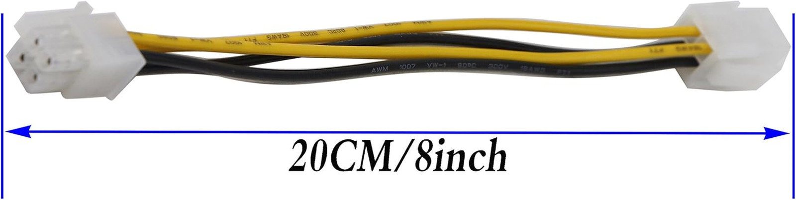 Zdycgtime(2-Pack) 4-Pin Molex M/F SATA Cable ATX 12V Power Supply 4-Pin CPU Male