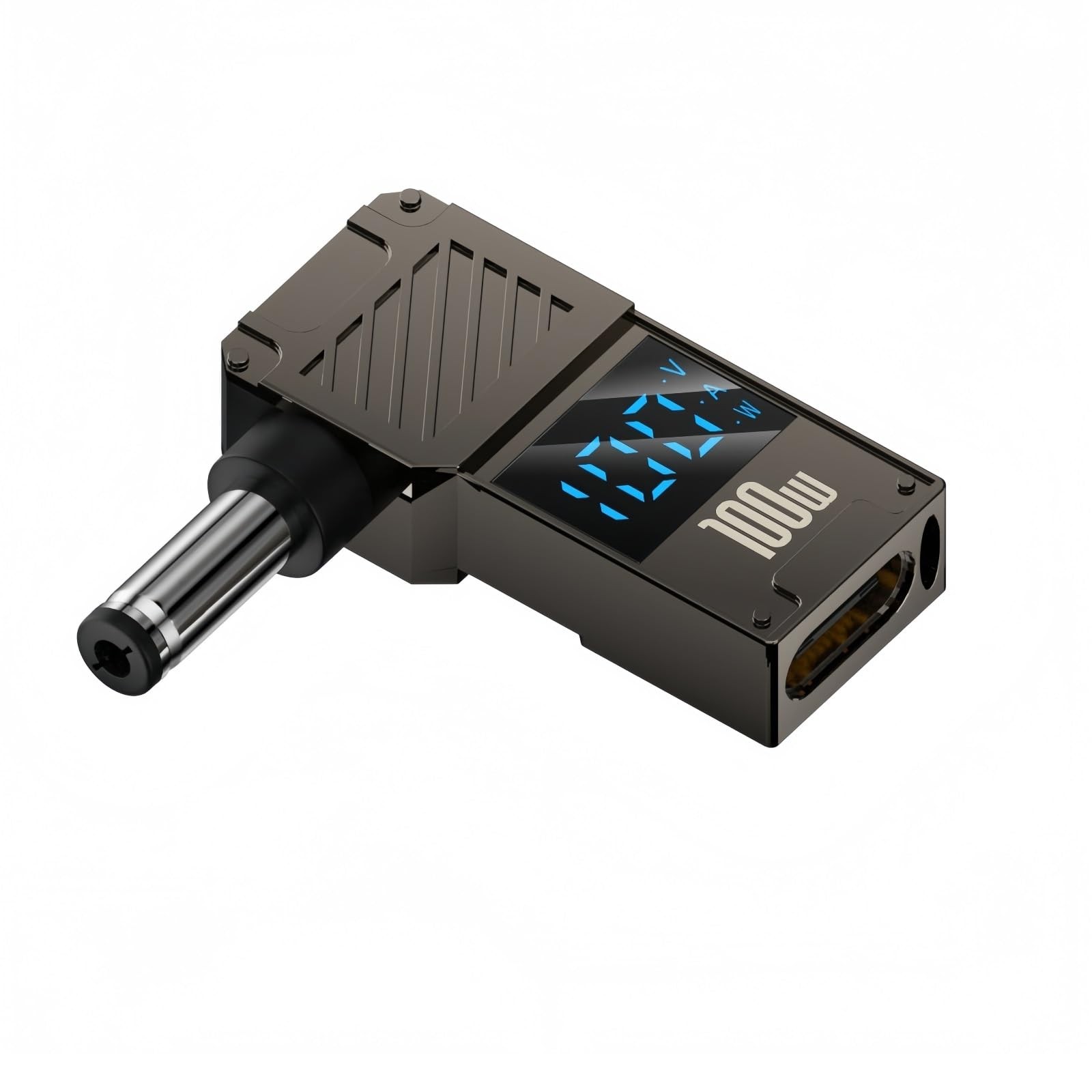 Female USB C to DC 5.5mm x 2.1mm Male Converter for Laptop, 100W 20V black