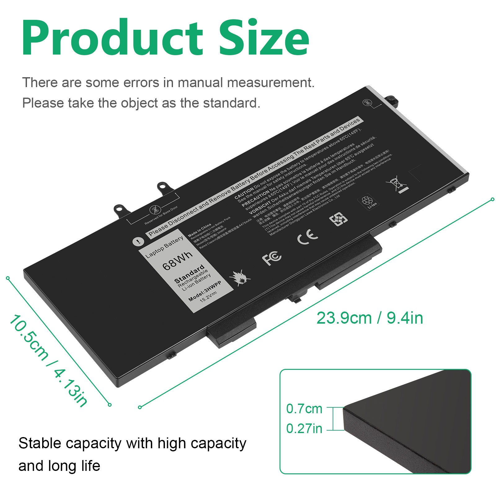 ✅3HWPP /4GVMP BATTERY FOR DELL Latitude 5401 5410 5411 5501 5510 Precision 3541
