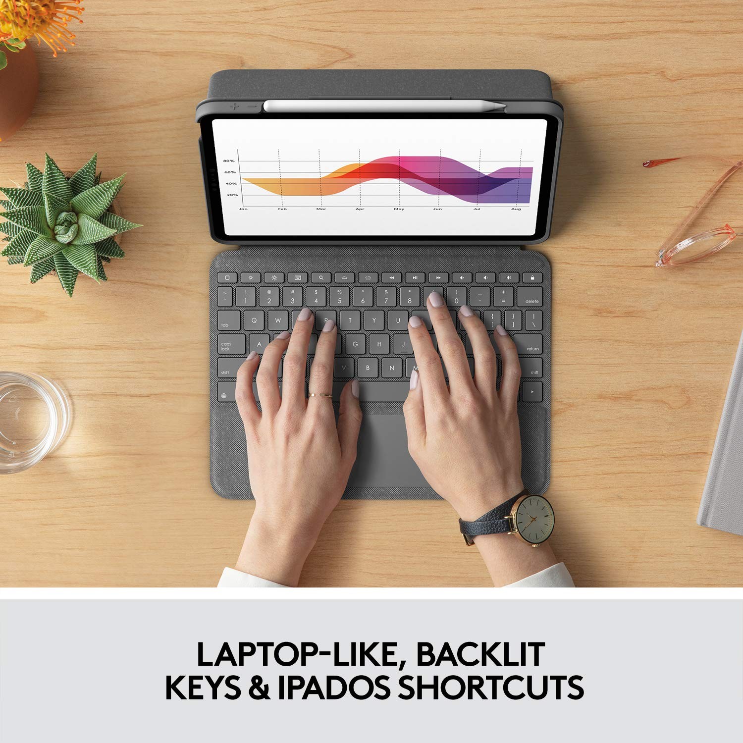 Logitech Folio Touch iPad Air 11-inch (M2/M3 & 4/5 Gen) Keyboard Case Graphite