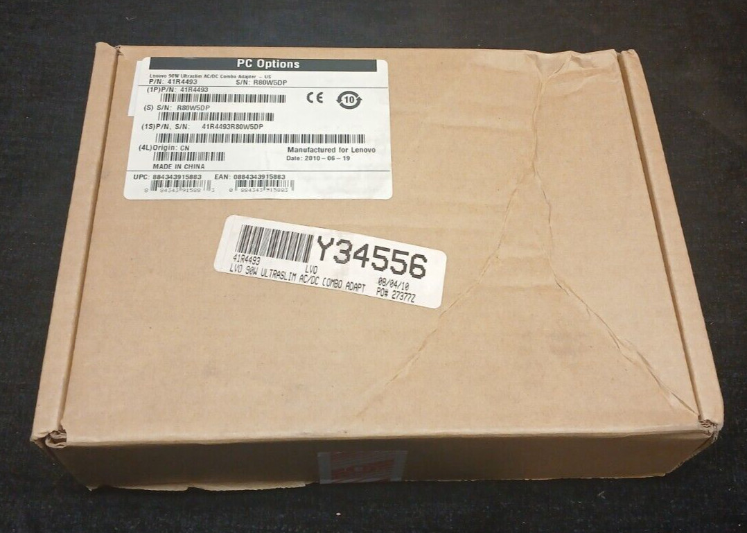 NEW Genuine Lenovo 90w AC/DC ultraslim power adapter T430 C100 T510 W500 41R4493