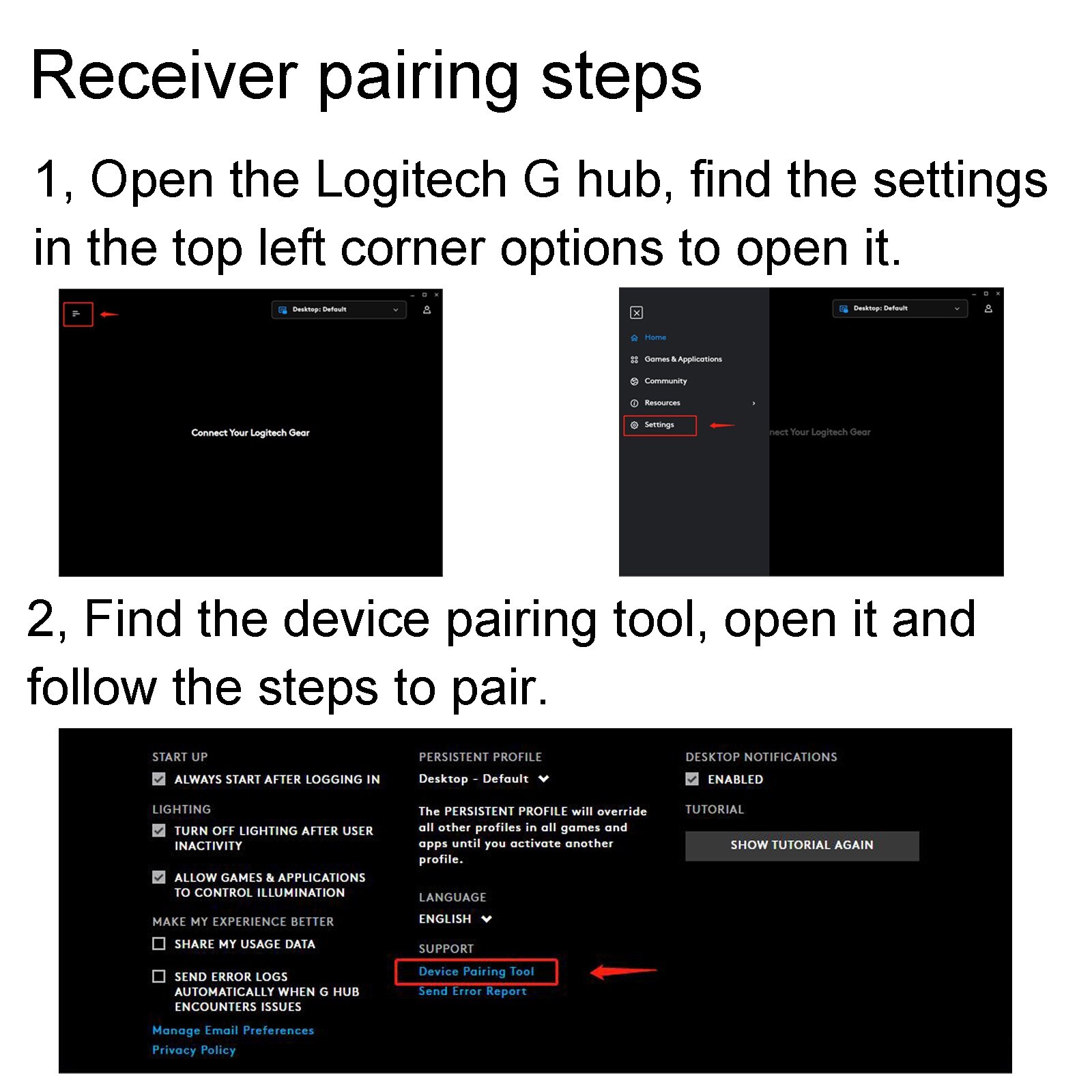 USB Dongle Mouse Receiver Adapter for Logitech G502 LIGHTSPEED Wireless Mouse