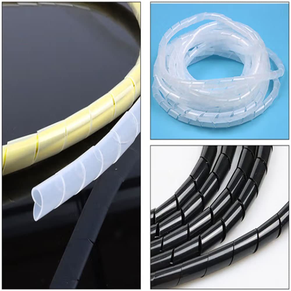 Spiral Cable Wrap – 20 Ft Management Sleeve 1/2 Inch-20Ft, Black
