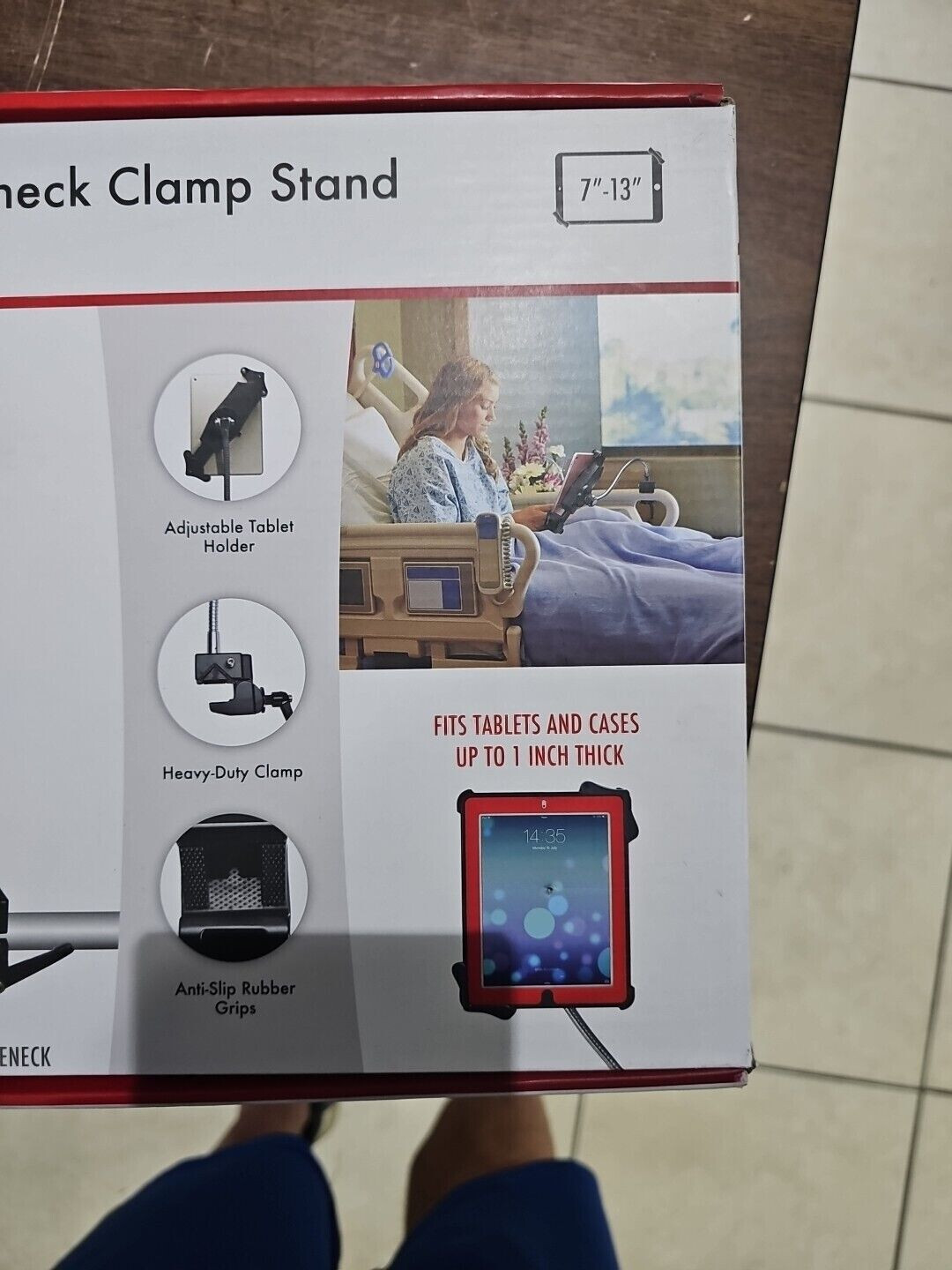 CTA DIGITAL PAD-HGT Tablet Stand HEAVYBDUTY 7-13″ IPAD Clamp Tabletop Rail
