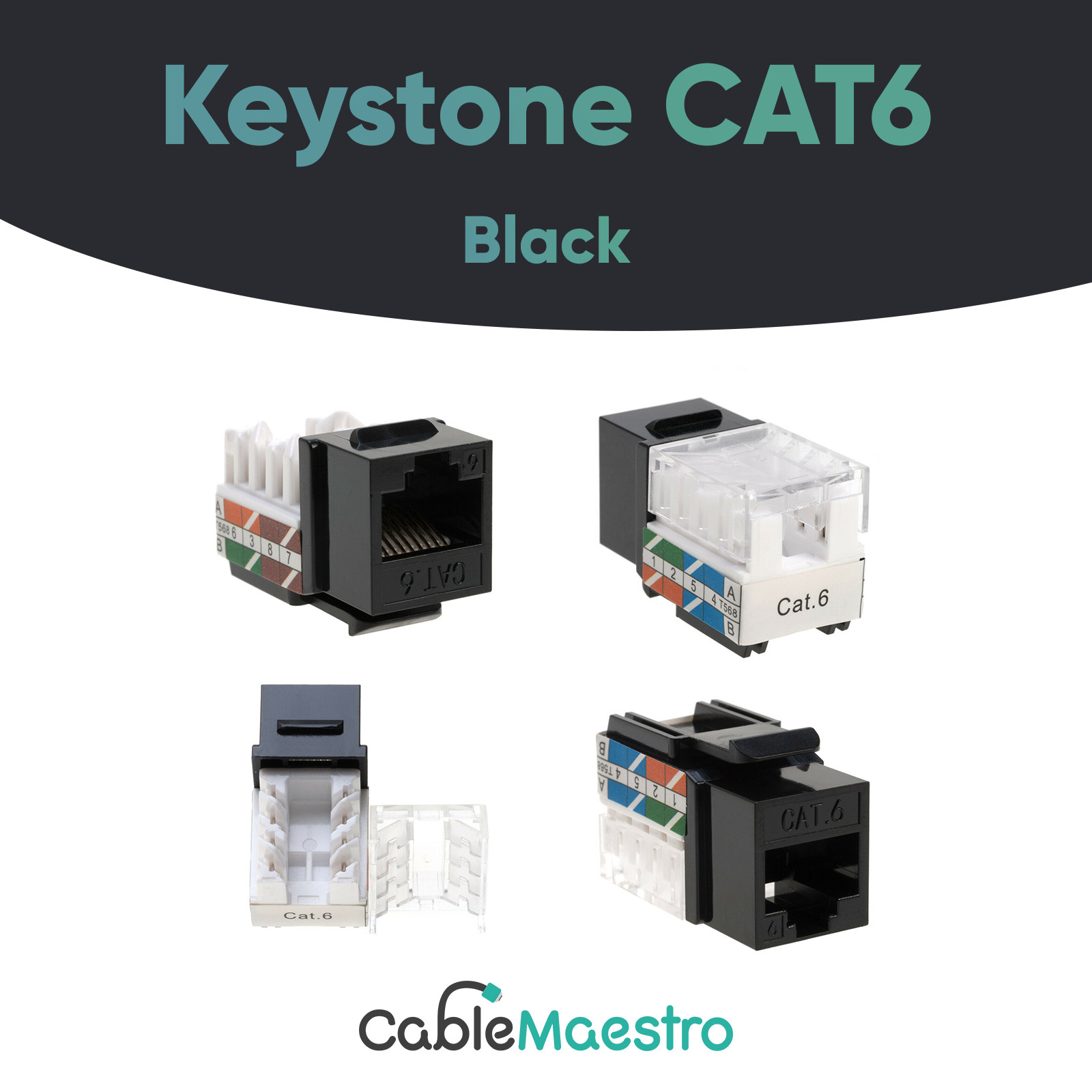 CAT6 Keystone Jack Network Ethernet 8P8C 110 Punch Down RJ45 Plug Multi-Pack LOT