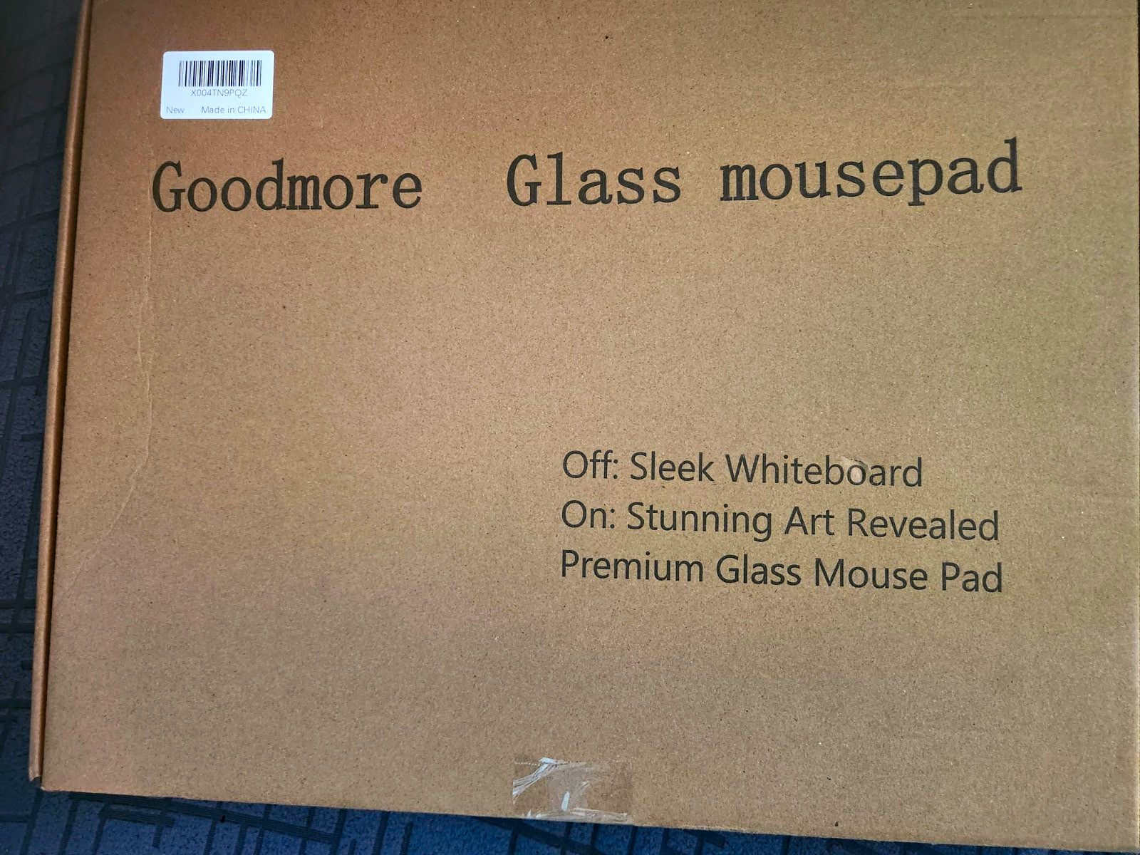 Goodmore Glass Mouse Pad Non-Slip White Plain 12.6 x 10.6 in 0.2in Thick