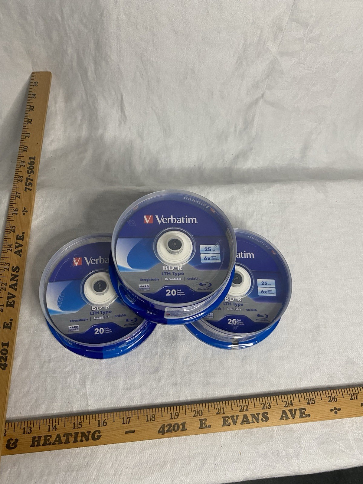 Verbatim BD-R 25GB 6X BLU-RAY Recordable Discs – 25 Pack NEW Sealed HD Hard Coat