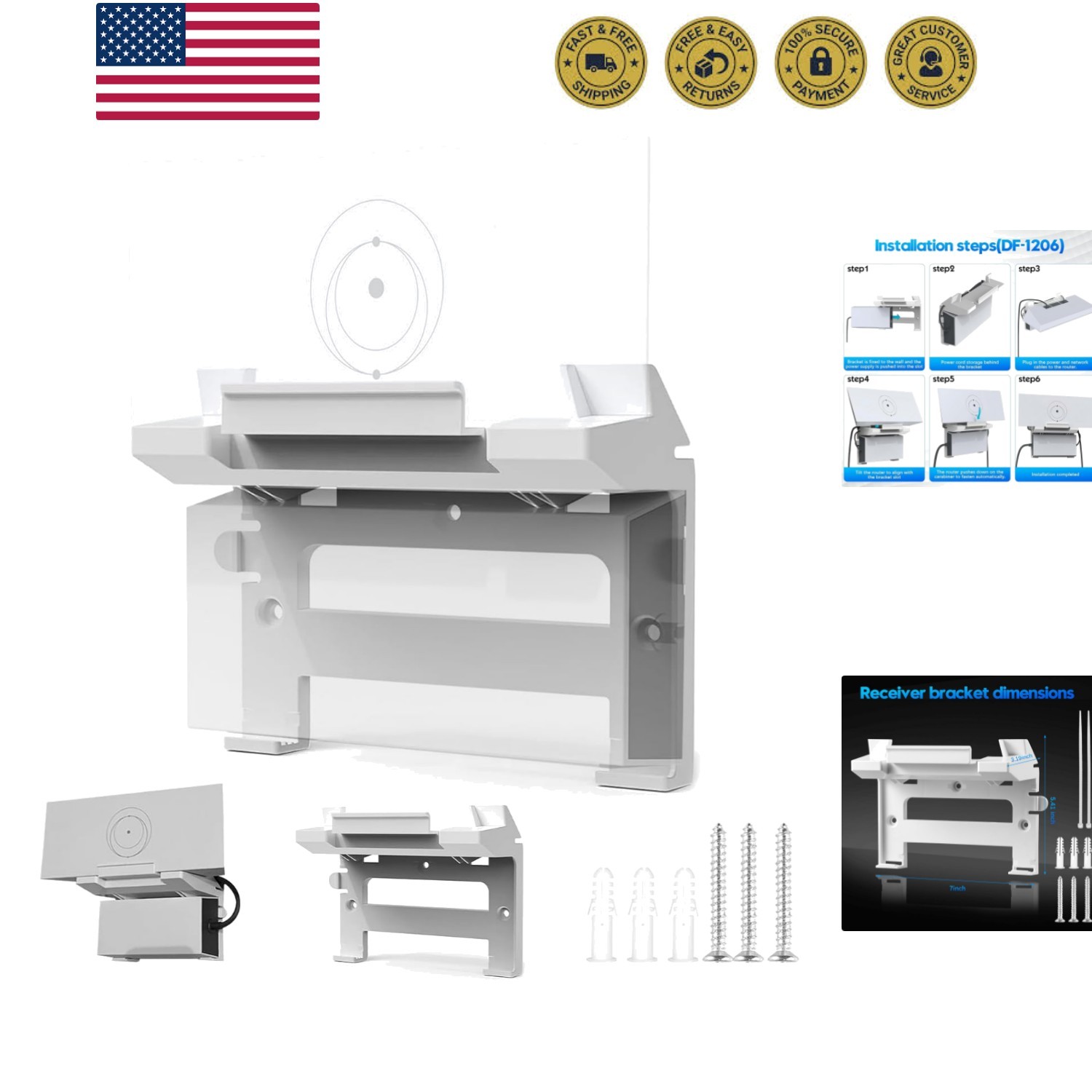 Starlink Gen 3 Mount, 2 in 1 StarLink V3 Kit for Starlink Gen 3 Mesh Router,…