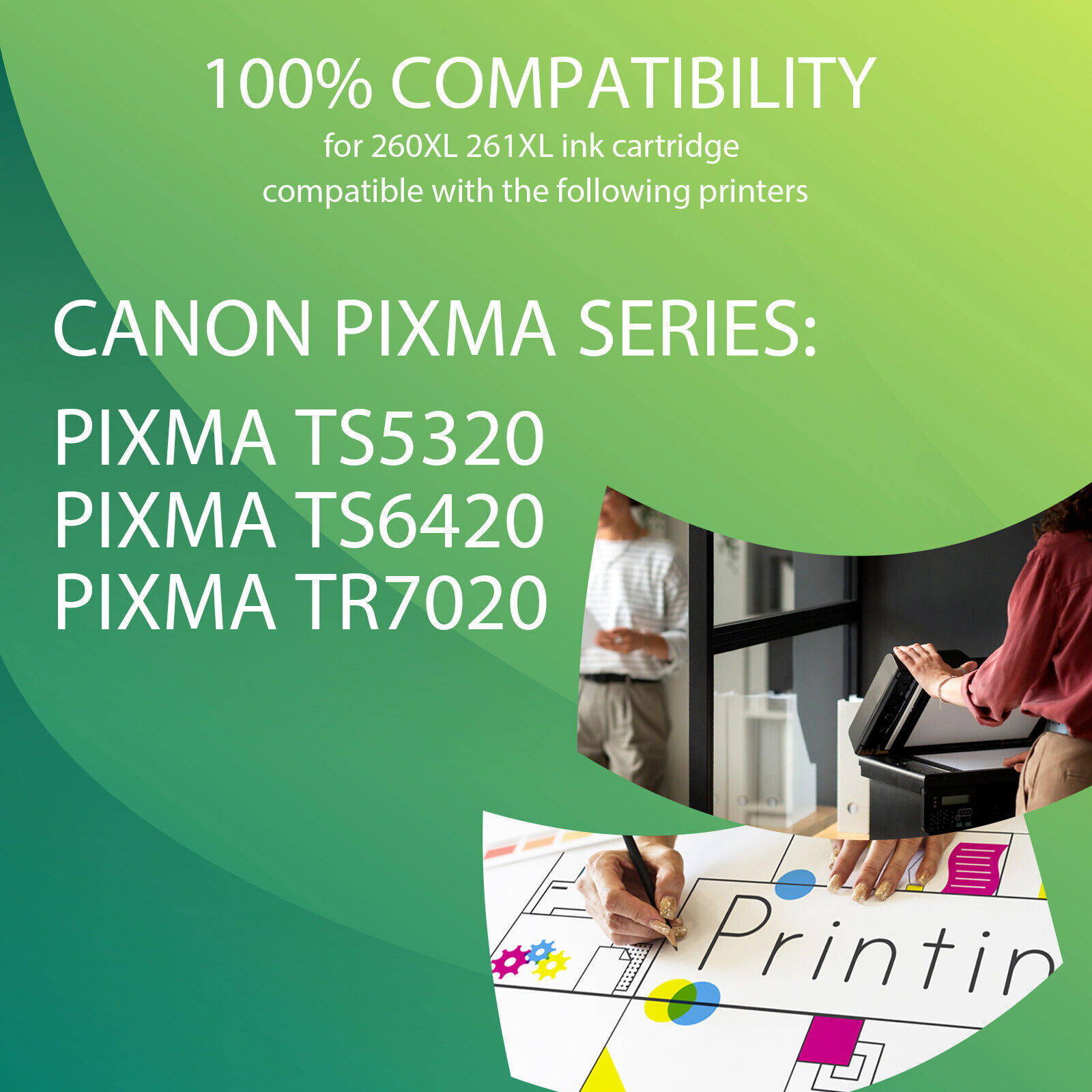 PG-260XL CL-261XL Ink Cartridges for Canon PIXMA TS5320 TS6420 TS6420a TR7020