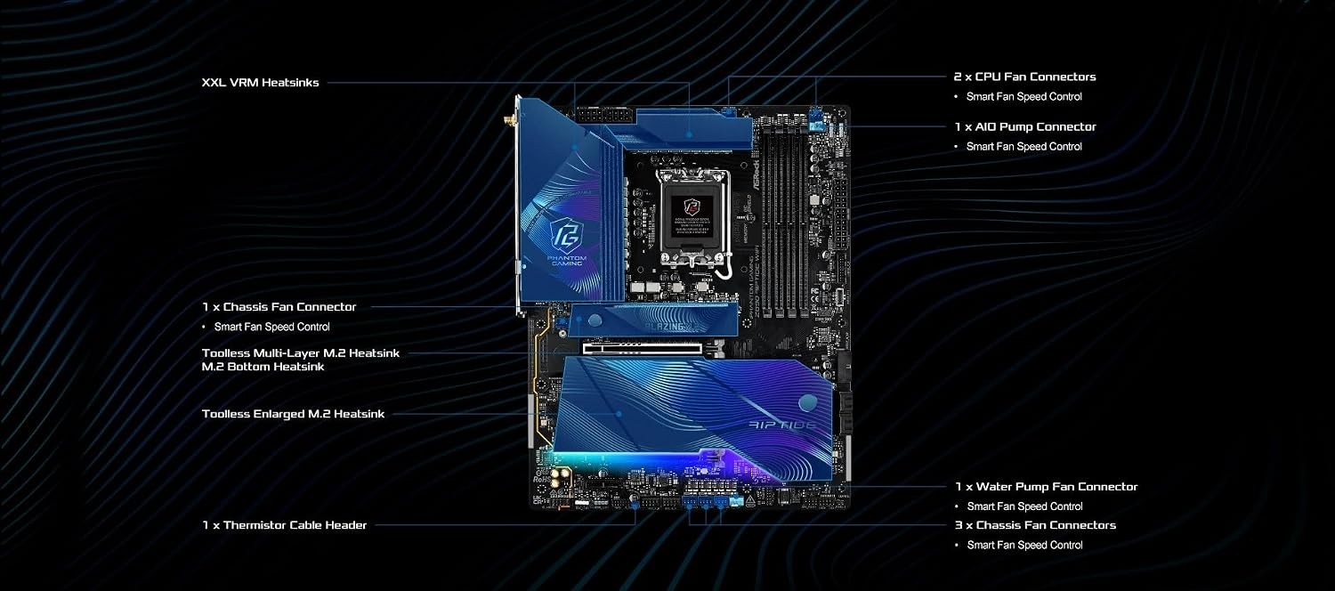 ASRock Phantom Gaming Z890 Riptide WiFi 7 Intel LGA1851 DDR5 ATX Motherboard NEW