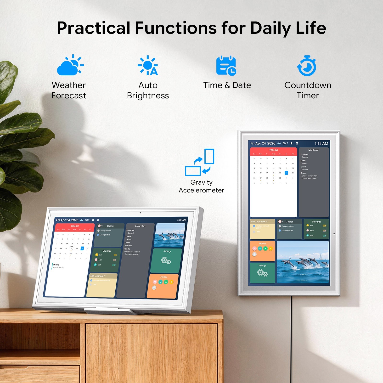Dopesplay | 15.6” Digital Calendar Touchscreen Photo Frame 64GB Wi-Fi Wall/Desk