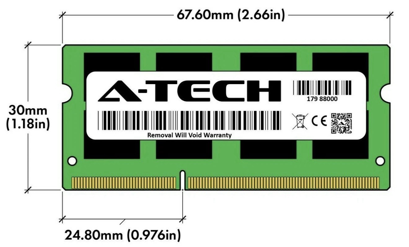 A-Tech 8GB DDR3 1600 PC3-12800 Laptop SODIMM 204-Pin Memory RAM PC3L DDR3L 1x 8G