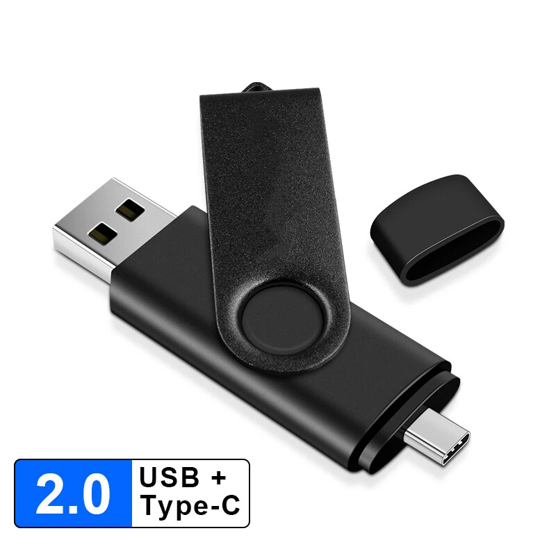 Type-C OTG USB Flash Drive 2-in-1 Memory Photo Stick Pen Drive Android PC 256GB