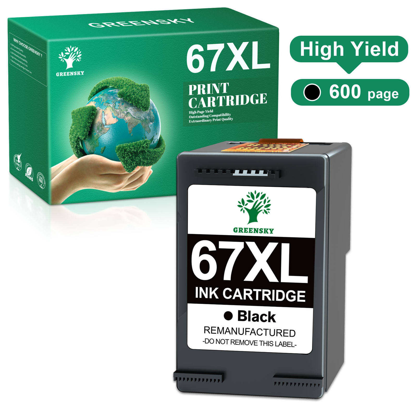 Printer Ink 67XL for HP 67 Envy 6055, 6455, DsekJet 2755, Plus 4155, 4152,4158