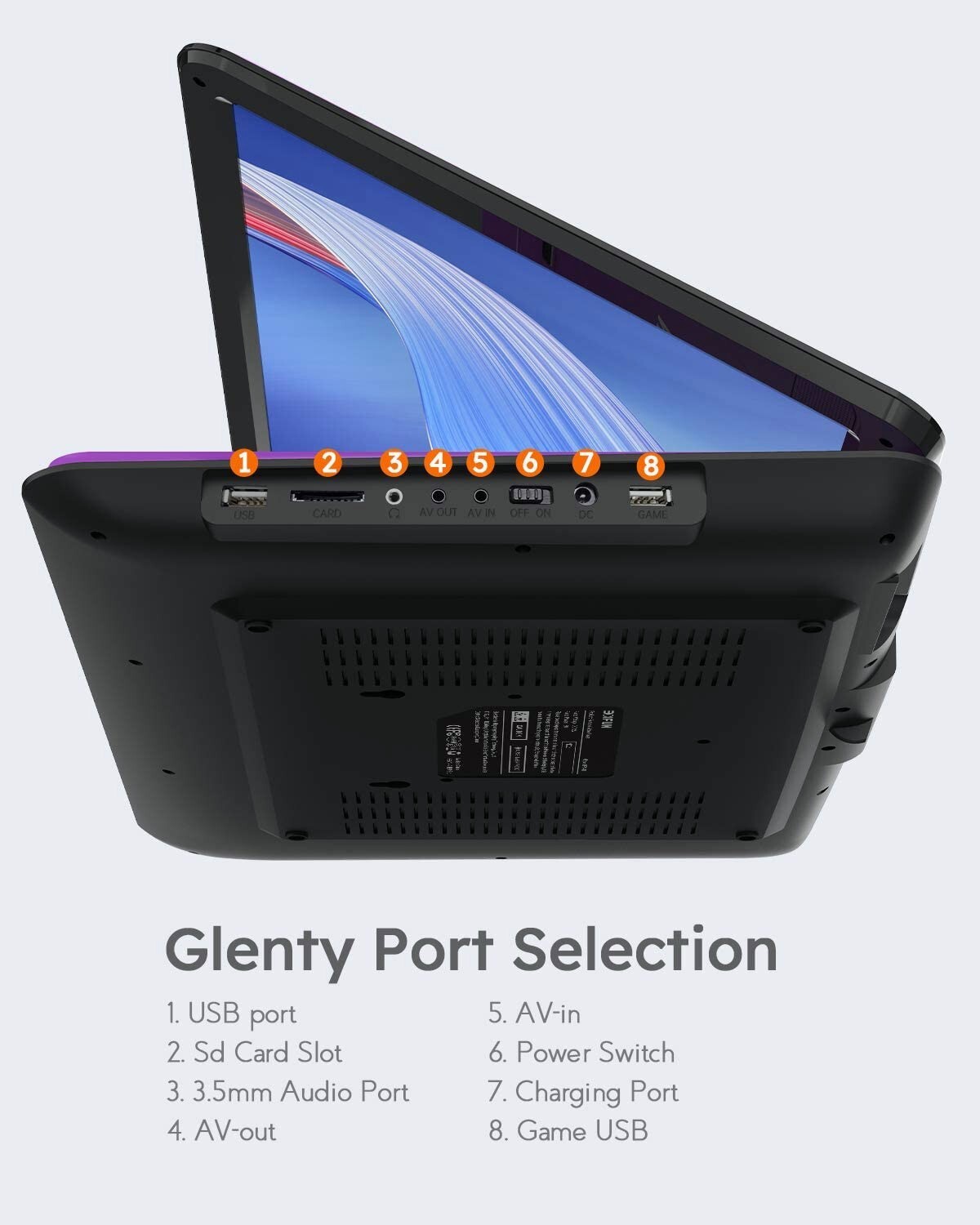 Boifun 17.5″ Portable DVD Player with Swivel Screen Region Free Remote Control