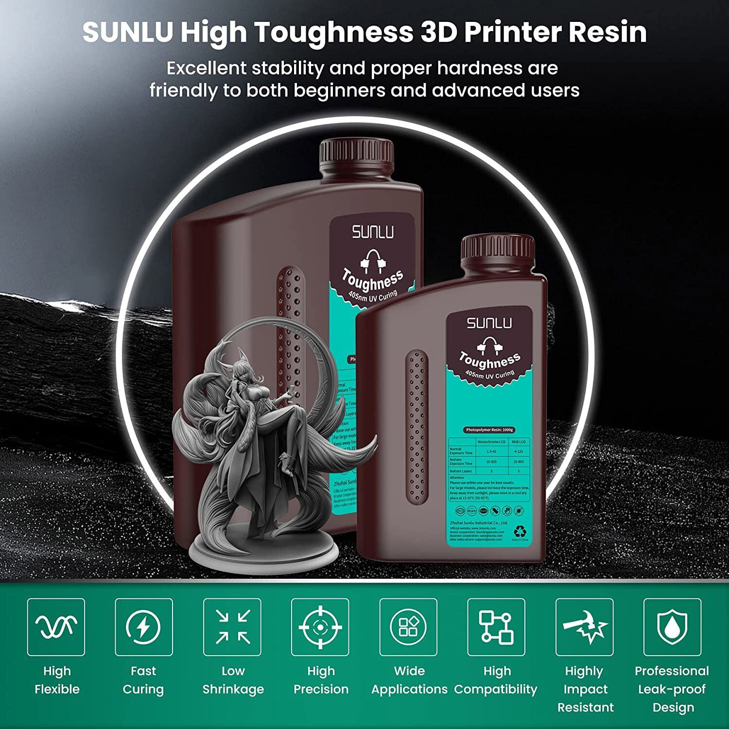 【Buy 5 Pay 3】SUNLU 1KG 3D Printer Resin ABS-Like/Standard/Water Washable Resin