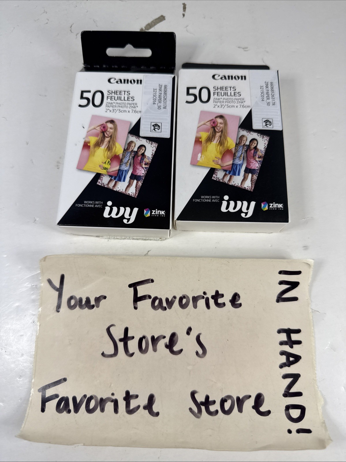 Canon Zink Ivy Photo Paper – 2 x 3 Inches – Lot of 2 50 Packs