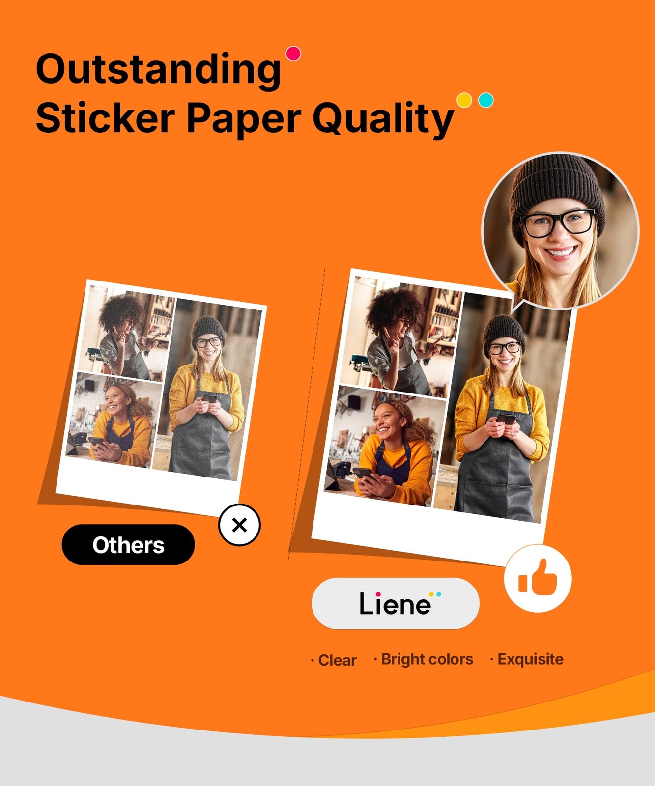 Amber M110 & M210 3×3″ Photo Paper 40 Sheets & 1 Cartridge, Photo Printer Sti…