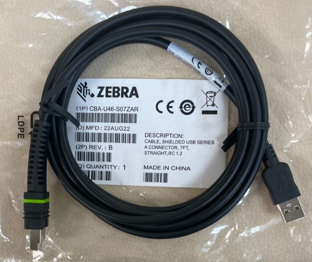 Zebra USB Cable CBA-U46-S07ZAR 7FT