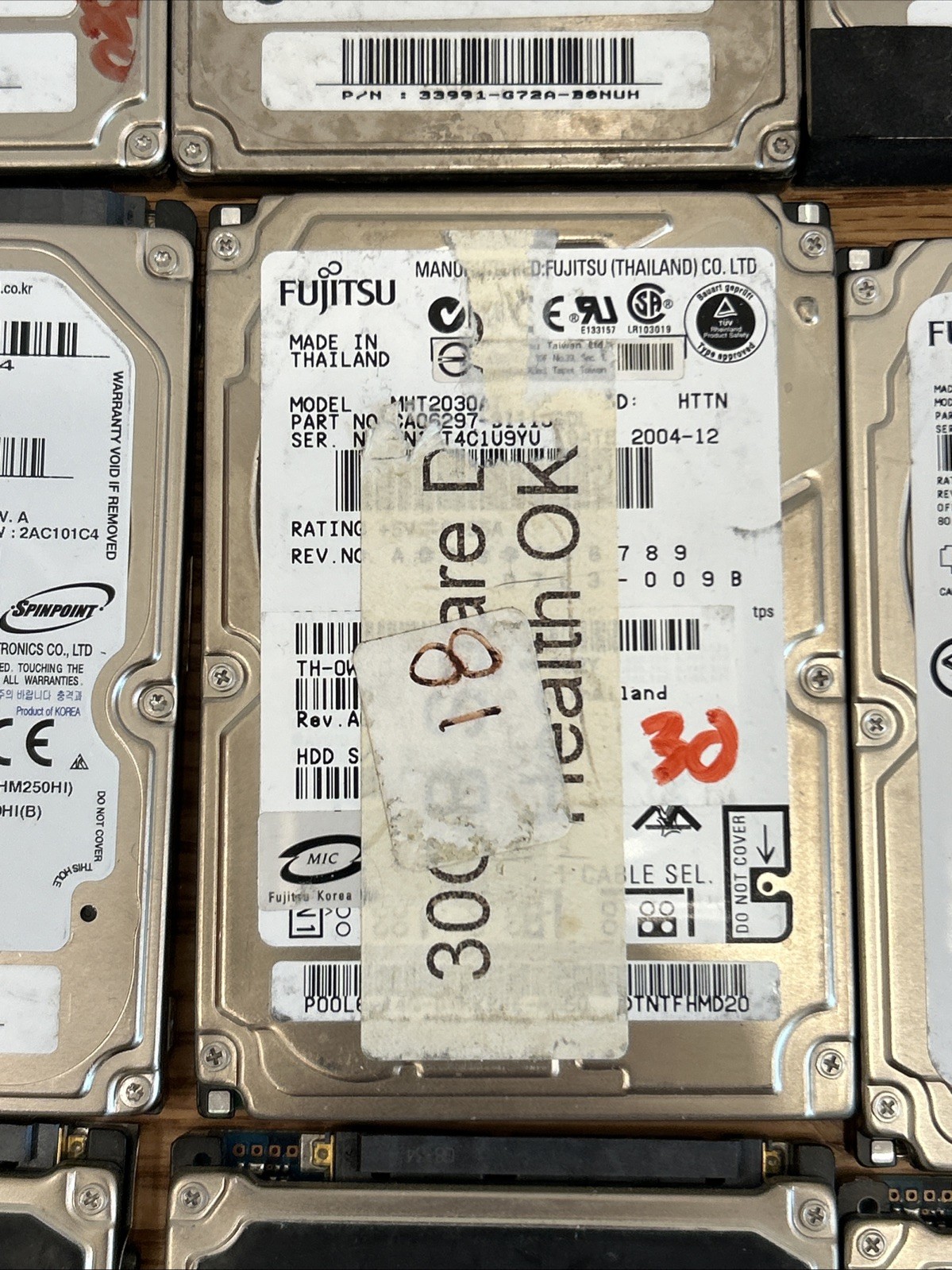 Lot Of 17 Samsung Fujitsu 2.5” Internal Drives Laptop 300gb Unbranded Read