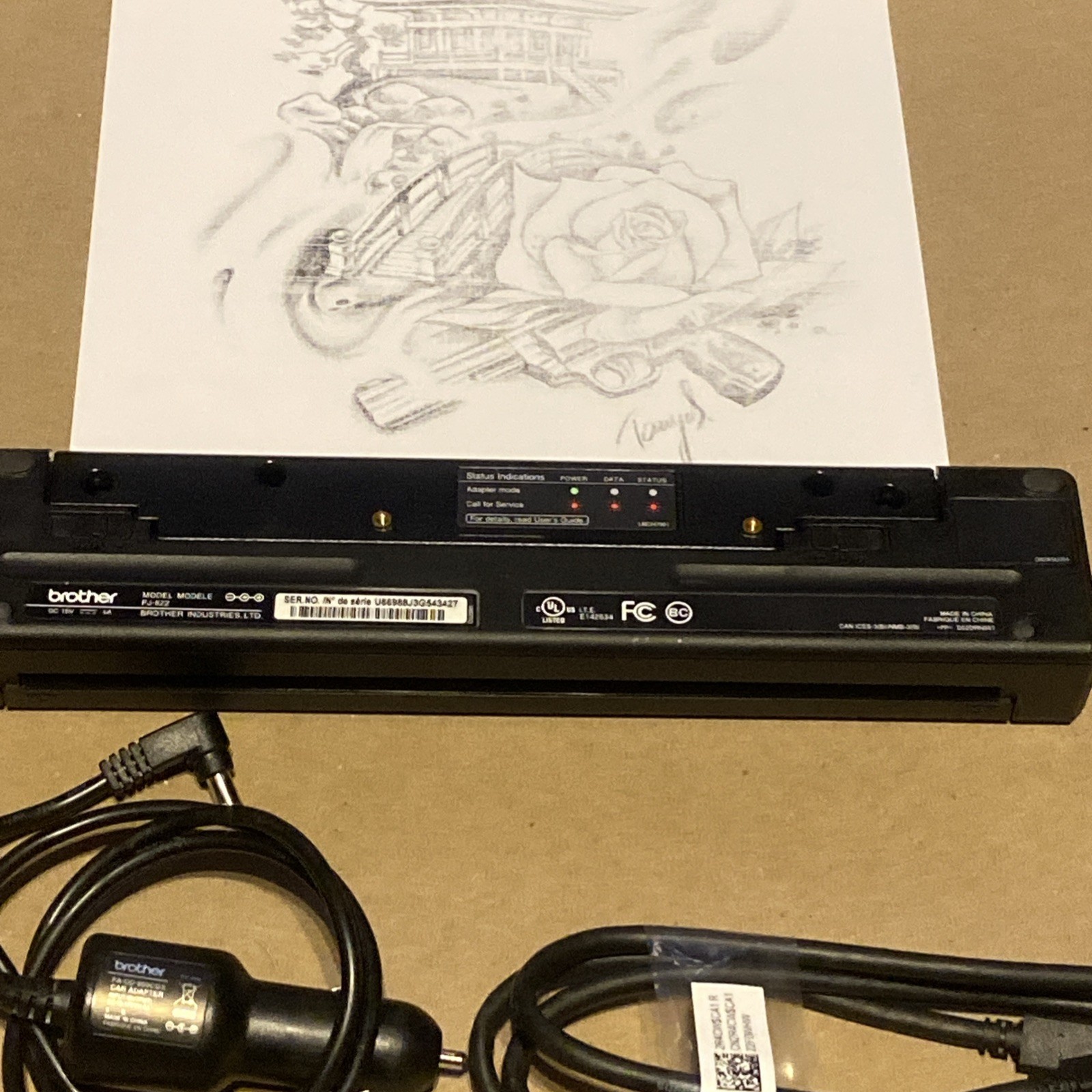 Brother PocketJet PJ-822 Mobile Direct Thermal Printer Monochrome Label Tattoo