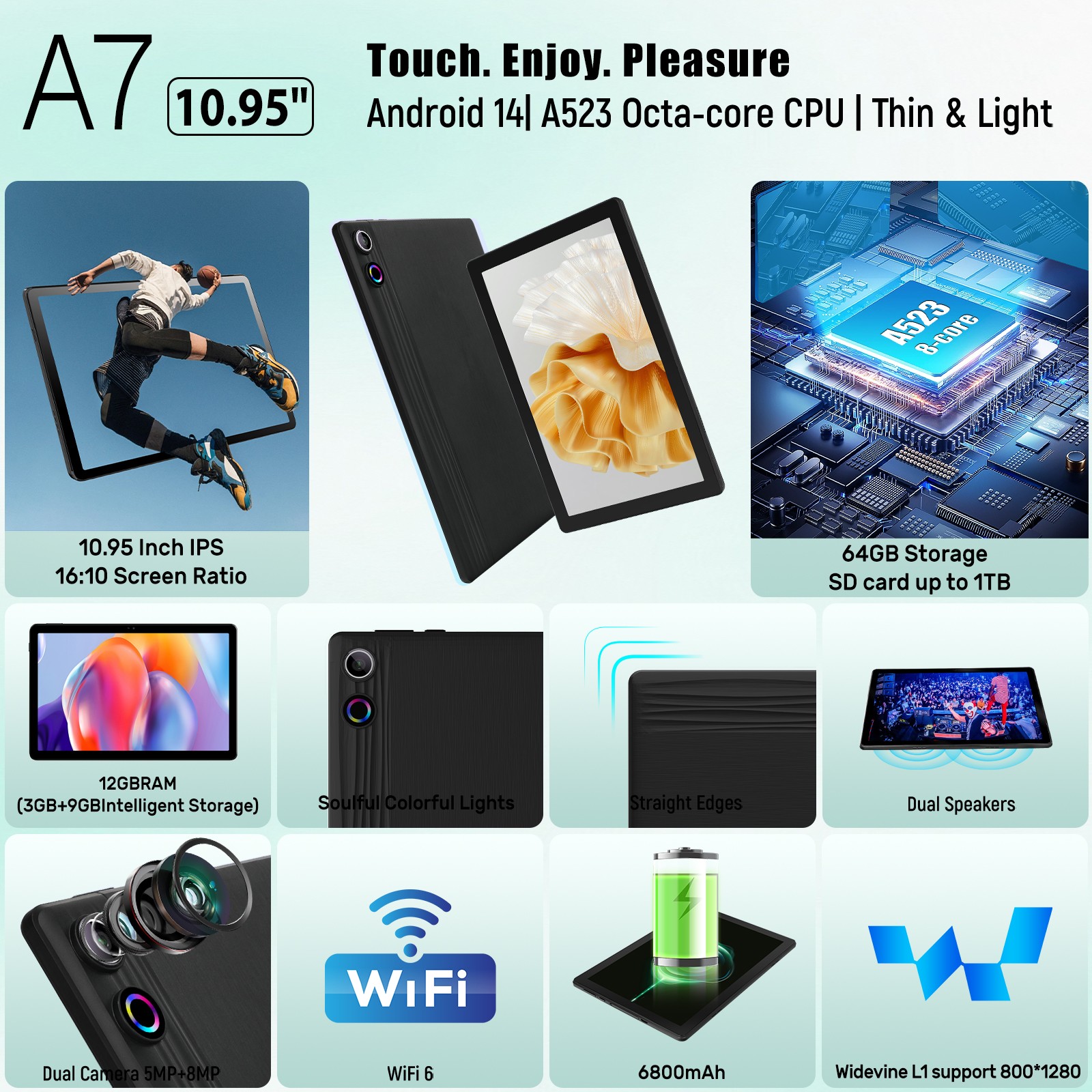 Tablet 11 Inch Android 15 Tablets 20GB RAM+128GB ROM Octa-Core Tablet Set