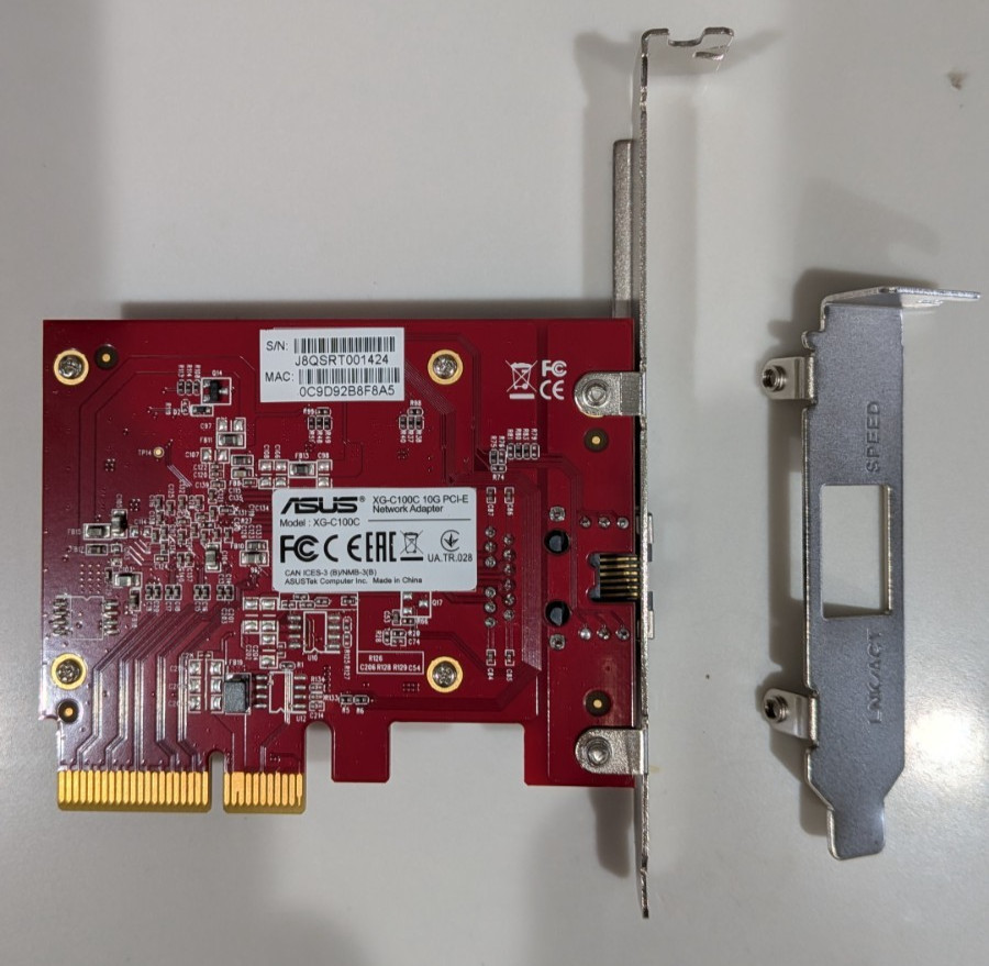 ASUS XG-C100C 10 Gigabit PCI-E Ethernet RJ-45 Adapter, 5 speeds, New, Open box