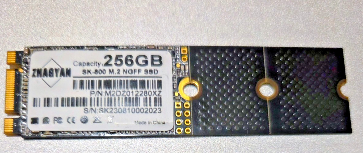 ZNAGYAN 256GB M.2 NGFF SATA SSD, 22x42mm, or 22x60mm or 22x80mm