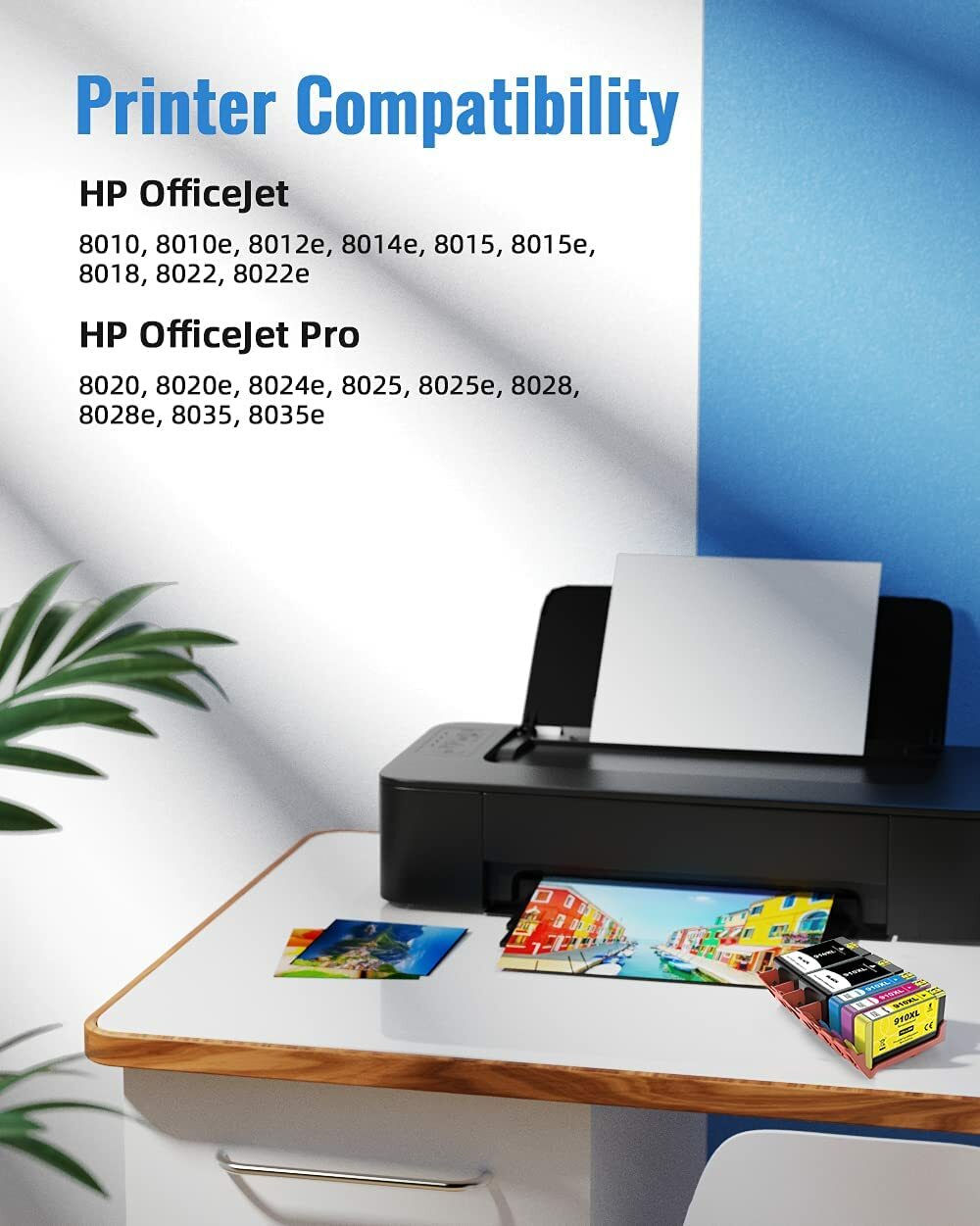Ink Cartridge Replacement for HP 910 XL 910XL Officejet 8022 8010 8015