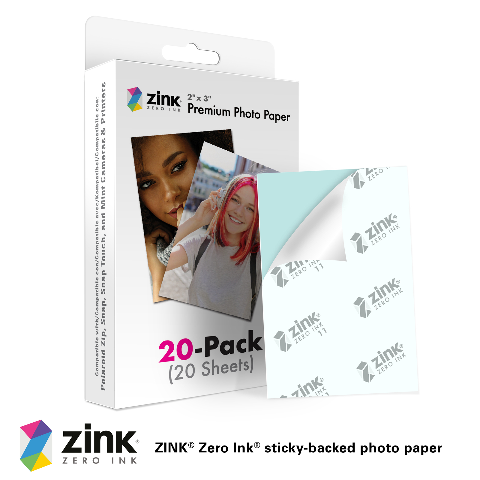 Zink 2″x3″ Premium Photo Paper (20 Pack) Compatible with Polaroid Snap & More