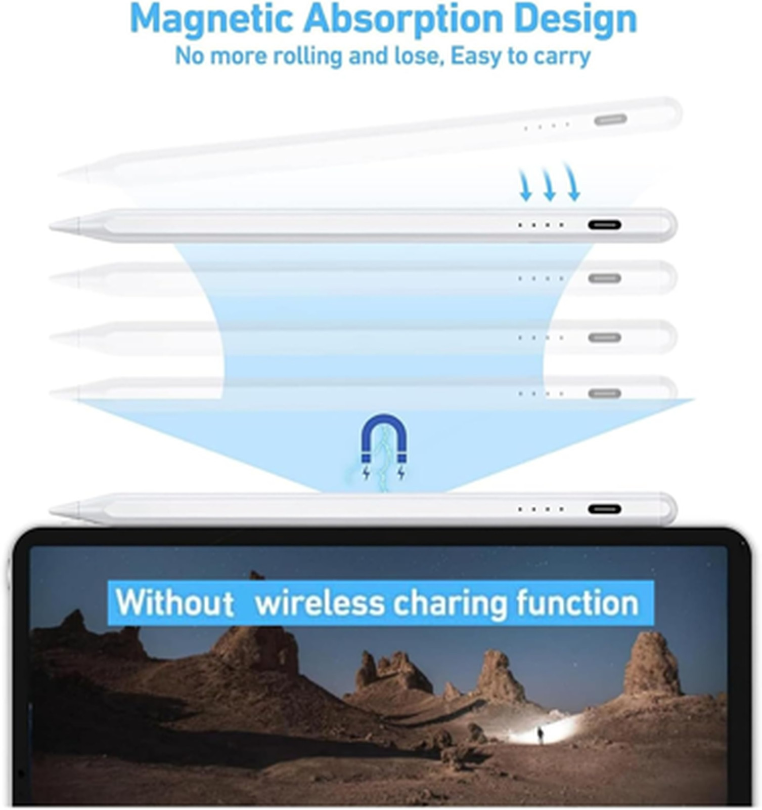 Stylus Pen for iPad with Fast Charging, Tilt Sensitivity, Palm Rejection