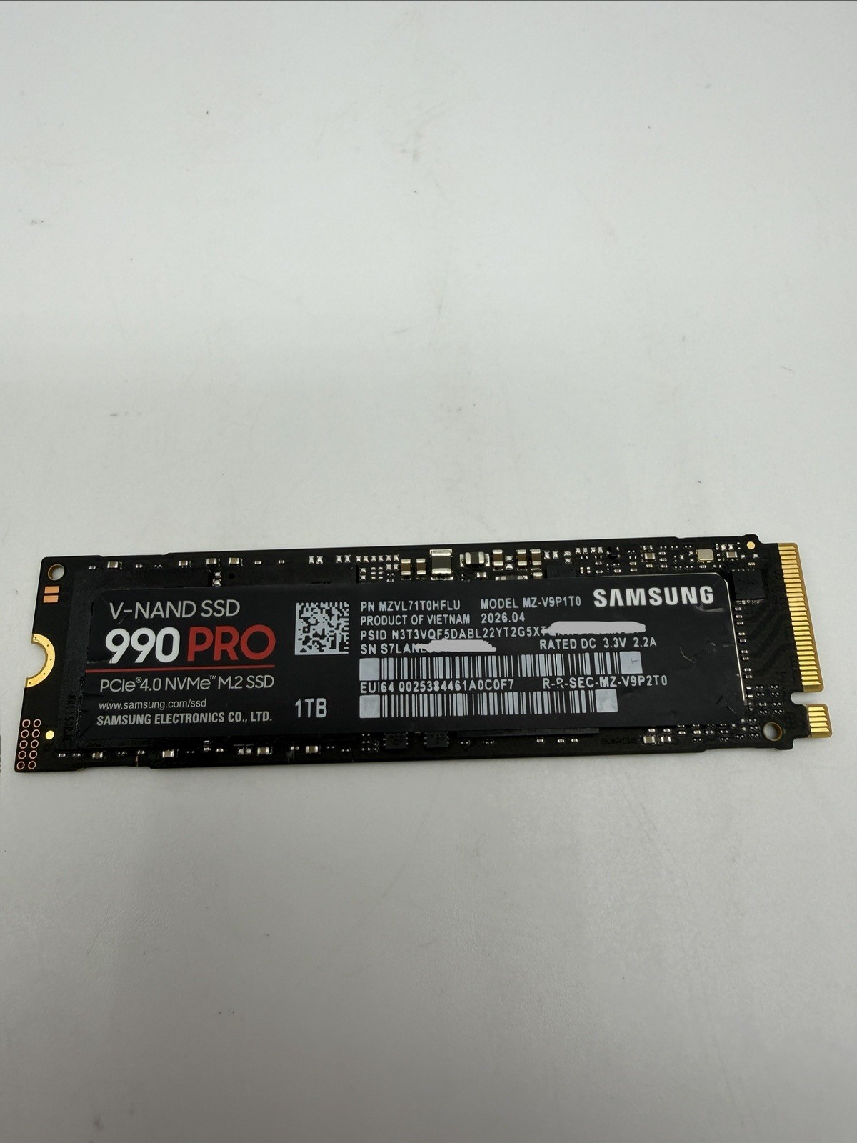 Samsung 2280mm 990 Pro 1TB M.2 NVMe Gen 4.0 SSD