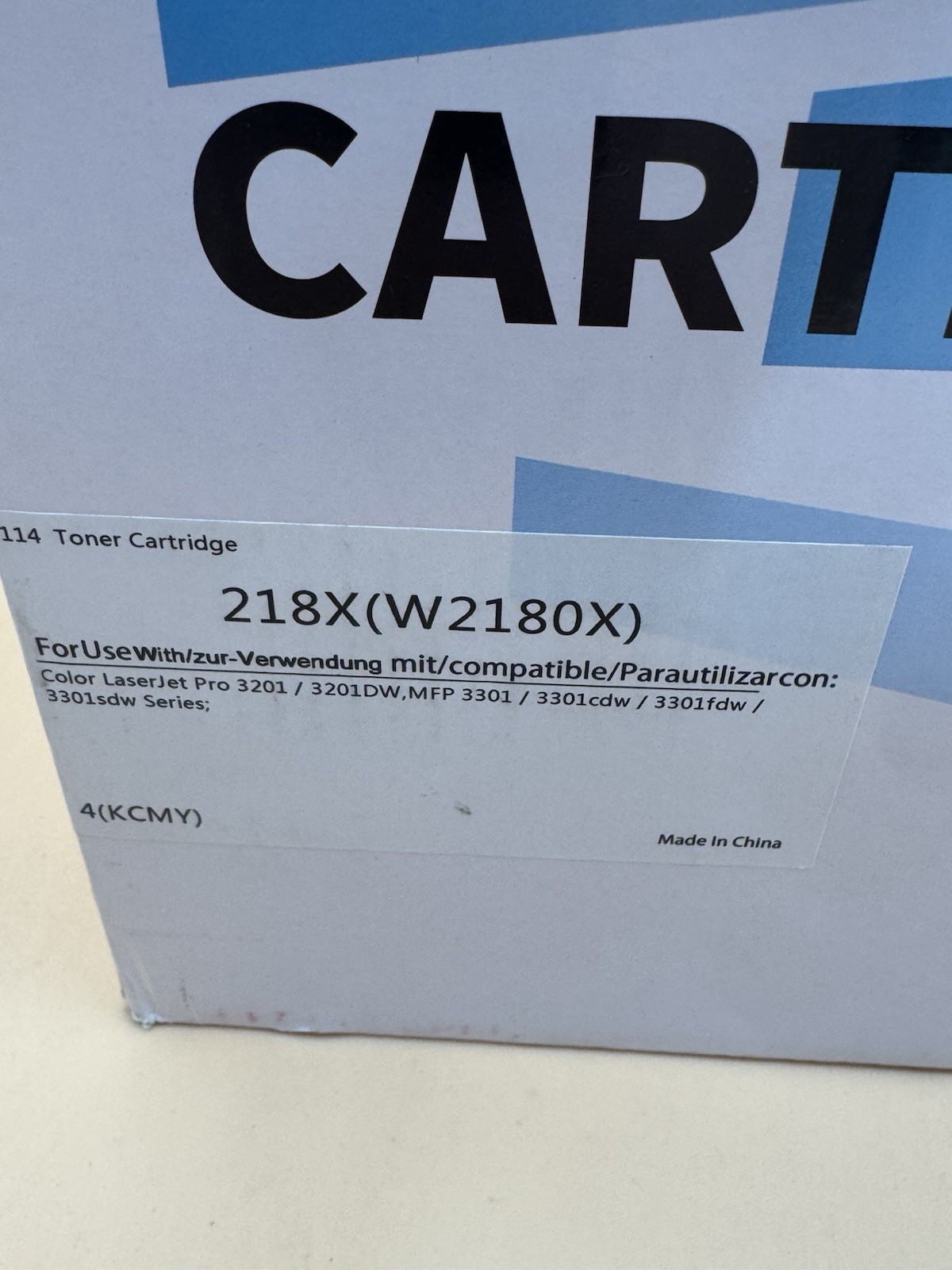4 Pack 218X for HP 218X fits: HP LaserJet Pro MFP 3301sdw 3301fdw 3301cdw 3201dw
