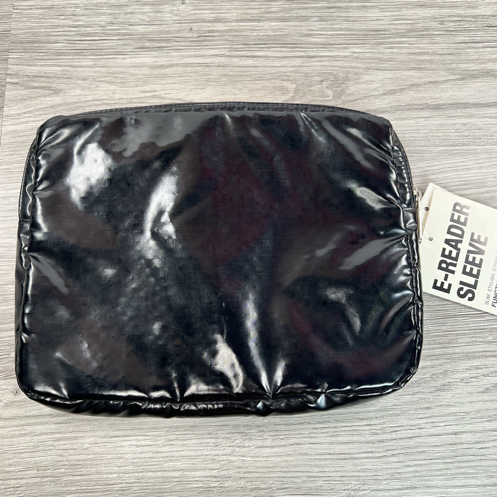 LeSportSac Black Patent E-Reader Tablet Sleeve Shiny Pouch Kindle Nook iPad NWT