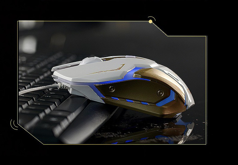 Gaming Mouse LED Breathing Fire 4 Button Silent USB Wired 1600 DPI Laptop PC USA