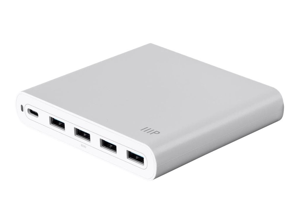 MONOPRICE 80W 5-Port USB Smart Charger 1 USB C & 4 USB A Obsidian Speed Plus