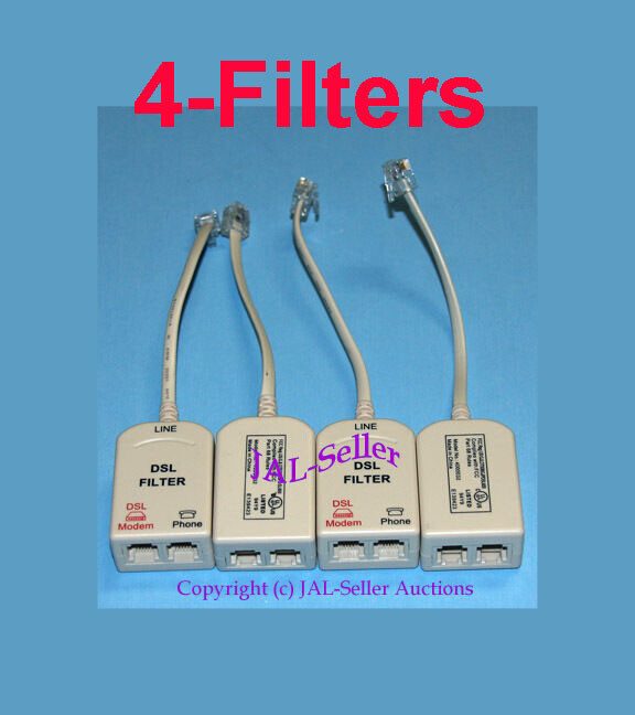 DSL / U-Verse In Line Noise Eliminator filter kit. (4) Pack / Set Filters