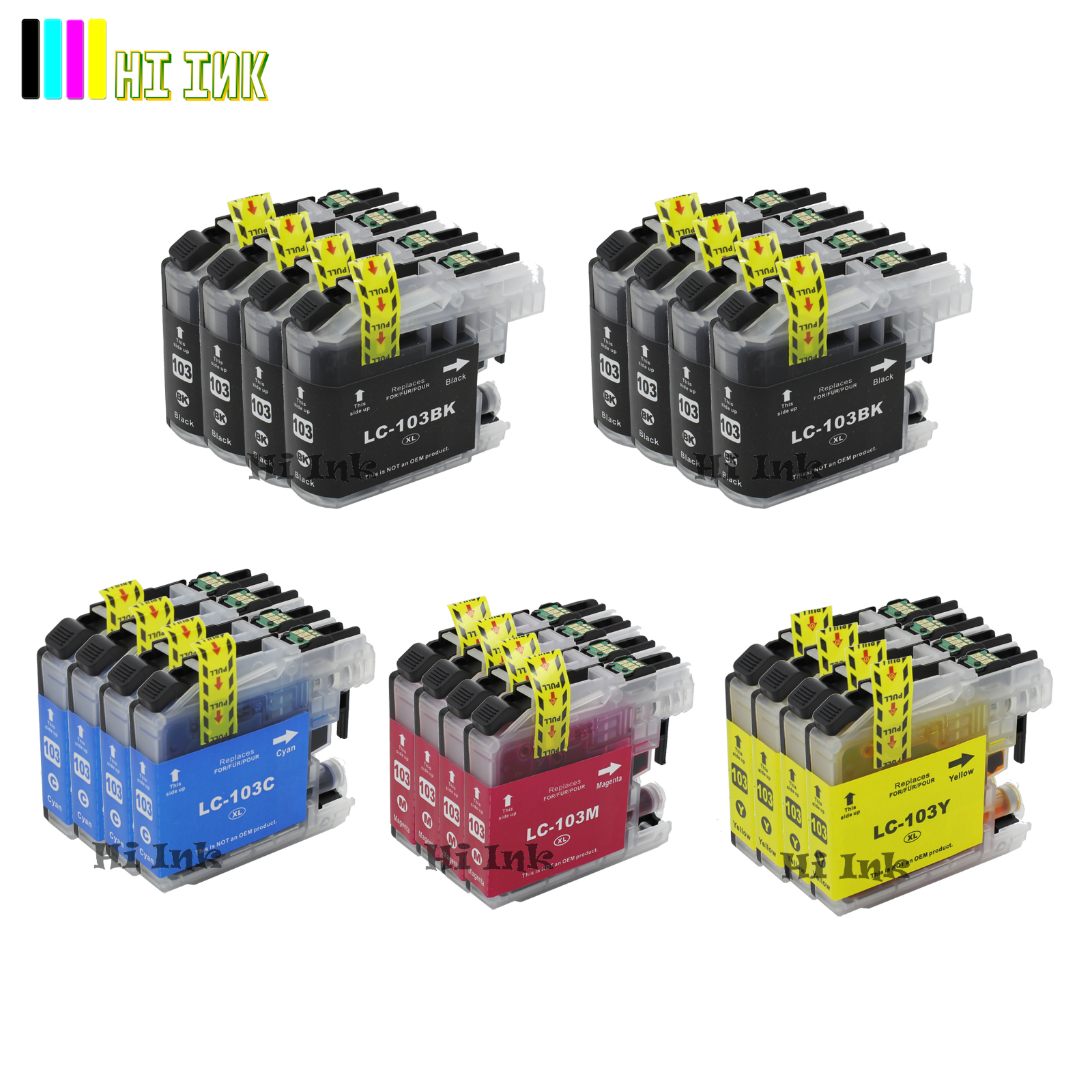 20PK LC103XL LC 103 High Yield Ink For Brother DCP-J152W MFC-J475DW Printer