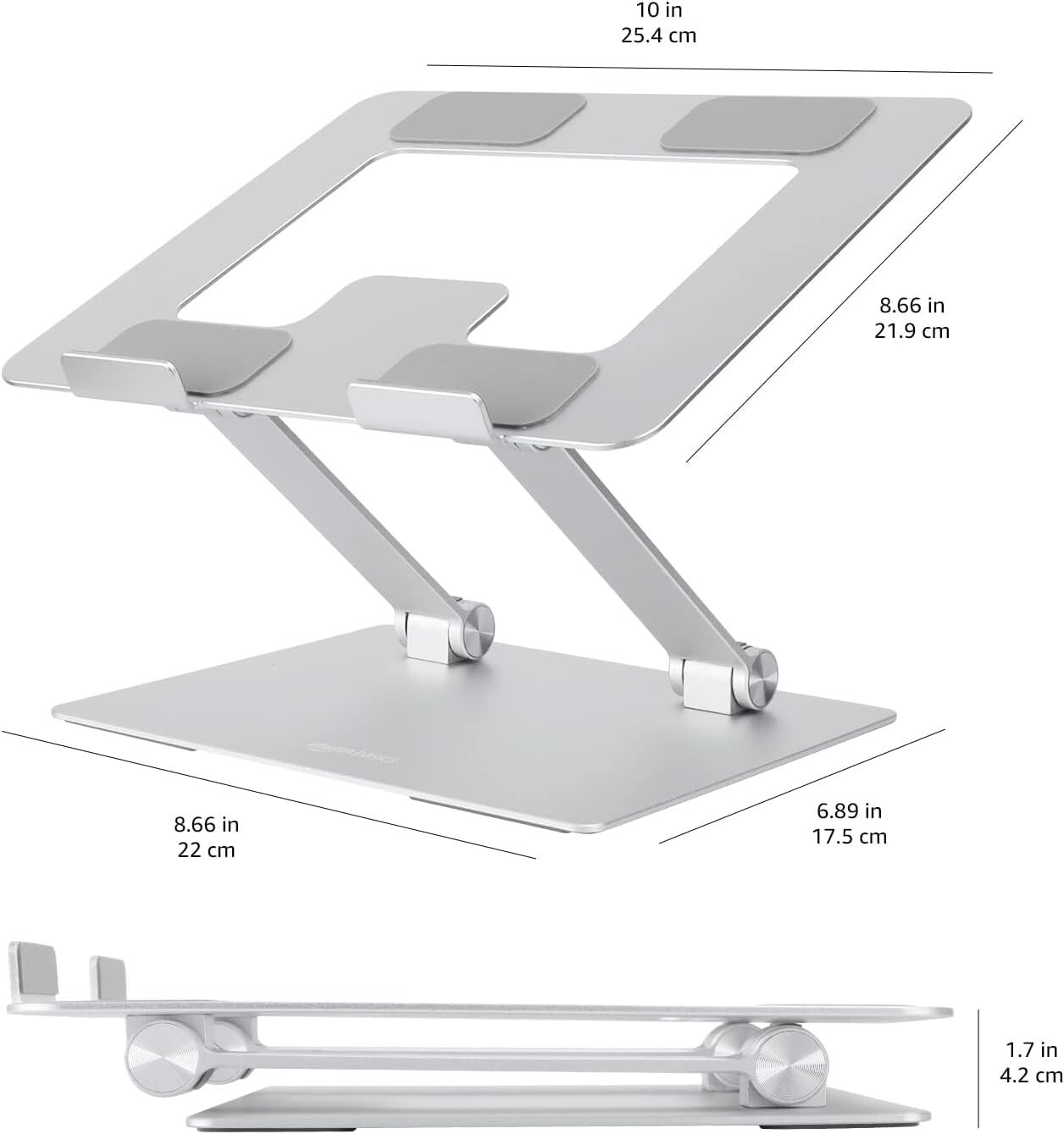 Amazon Basics Laptop Stand Riser Portable & Adjustable Stand Notebook up to 17 “