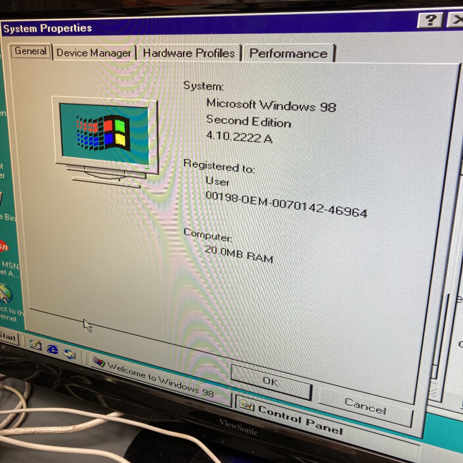 Canon Innova 486V 66 MHz 20MB RAM 10GB HDD Desktop PC No Cover Windows 98