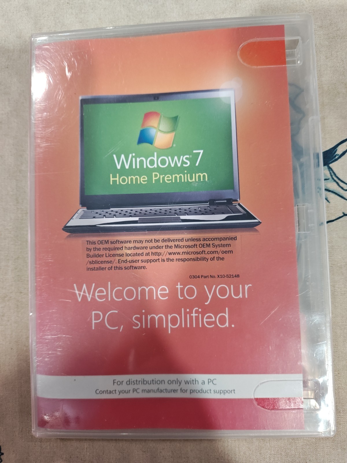 Microsoft Windows 7 Home Premium 32-Bit w/Product Key OEM DVD Used