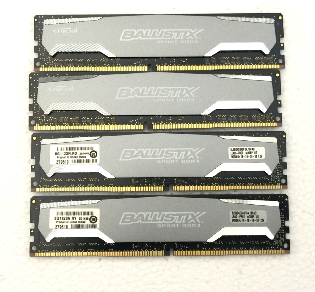Crucial Ballistix Sport 32GB (8GB x 4) DDR4 2400 (PC4 19200) BLS8G4D240FSA