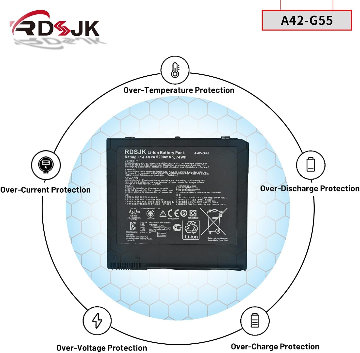 A42 G55 Laptop Battery for Asus G55 G55V G55VW G55VM DH71 G55VM DS71 G55VM ES71