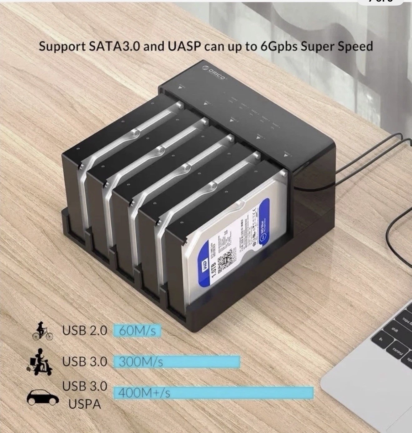 ORICO 6558US3-C 5-Bay SATA Hard Drive Duplicator Dock