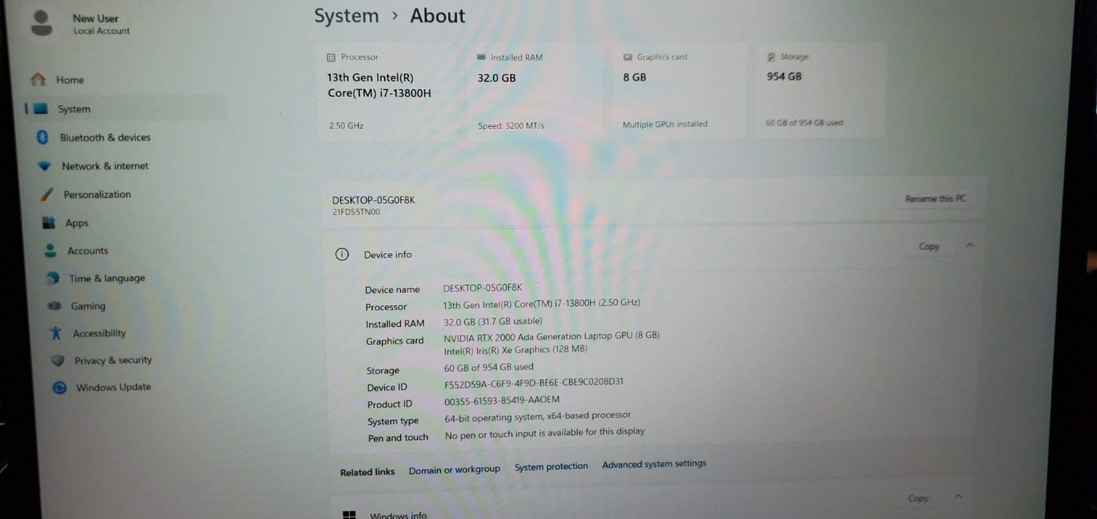 Lenovo ThinkPad P16v Gen 1 intel Core i7-13th Gen 32GB RAM 1TB SSD W11P A2000