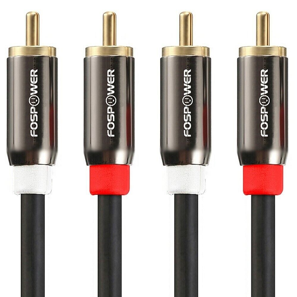 FosPower 3 6 10 15 25 FT Gold Plated RCA Male L/R Stereo Audio Cable Cord Plug